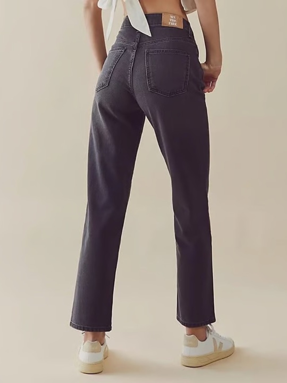 Free People Charcoal Straight-Leg Jeans